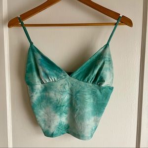Forever 21 green tie dye tank top
